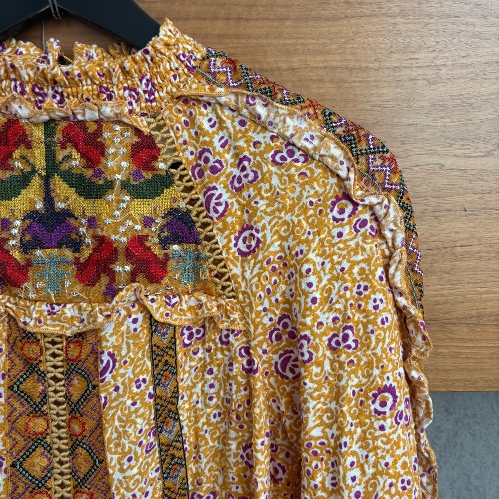 Maeve Goldie Embroidered Blouse, Size 2 - Picture 8 of 16